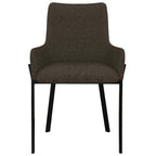 Sillas de comedor giratorias 2 unidades tela marrón