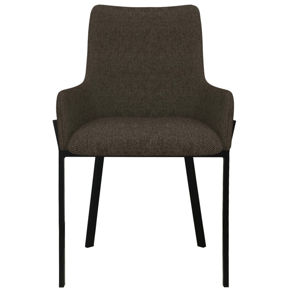 Sillas de comedor giratorias 2 unidades tela marrón