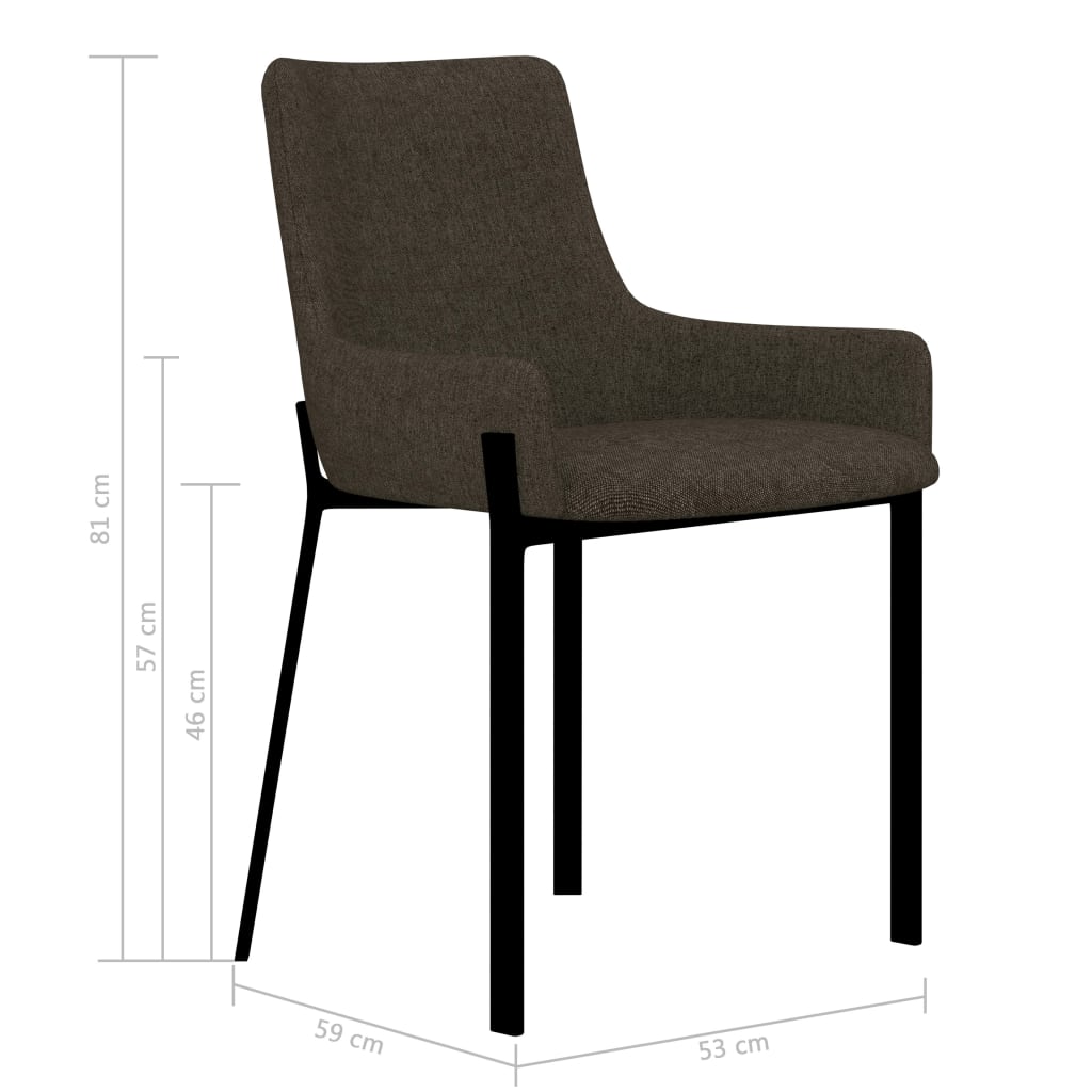 Sillas de comedor giratorias 2 unidades tela marrón