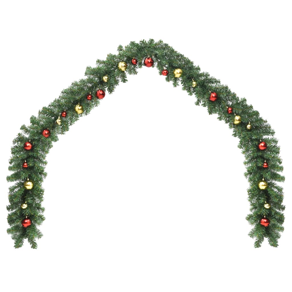Guirnalda de Navidad decorada con bolas 10 m