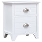 Mesita de noche madera de Paulownia blanco 38x28x45 cm