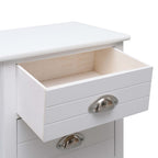 Mesita de noche madera de Paulownia blanco 38x28x45 cm