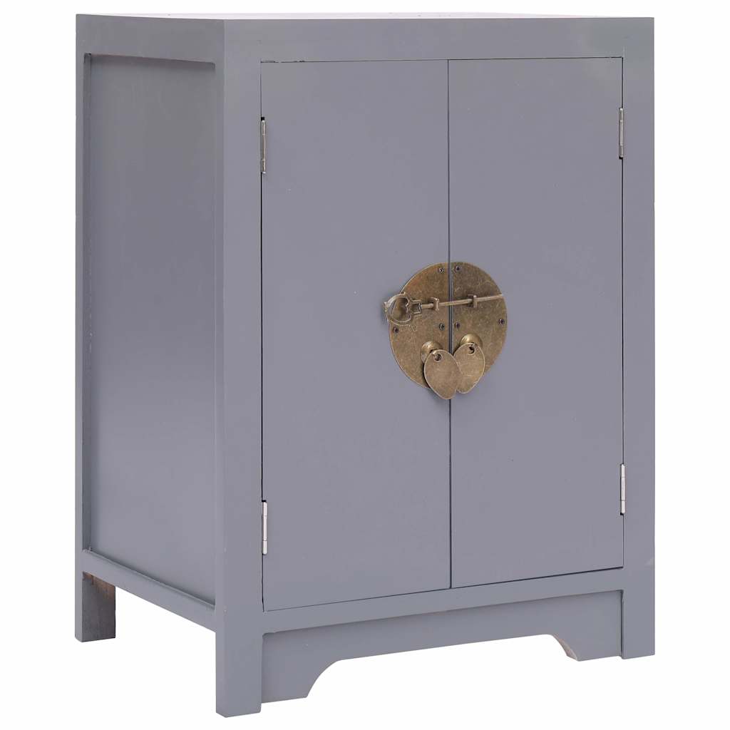 Mesita de noche madera de Paulownia blanco 38x28x52 cm