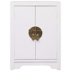 Mesita de noche madera de Paulownia blanco 38x28x52 cm