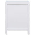 Mesita de noche madera de Paulownia blanco 38x28x52 cm