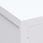 Mesita de noche madera de Paulownia blanco 38x28x52 cm