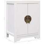 Mesita de noche madera de Paulownia blanco 38x28x52 cm