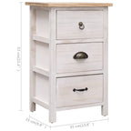Armario auxiliar de madera de paulownia 35x25x57 cm