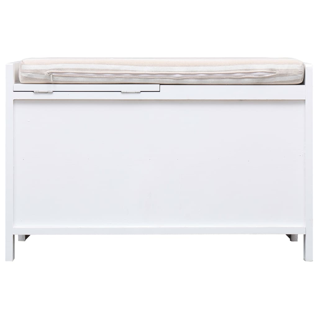 Banco de recibidor de madera de Paulownia blanco 70x33,5x45 cm