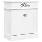 Zapatero de madera de Paulownia blanco 50x28x58 cm