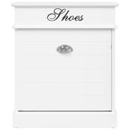 Zapatero de madera de Paulownia blanco 50x28x58 cm