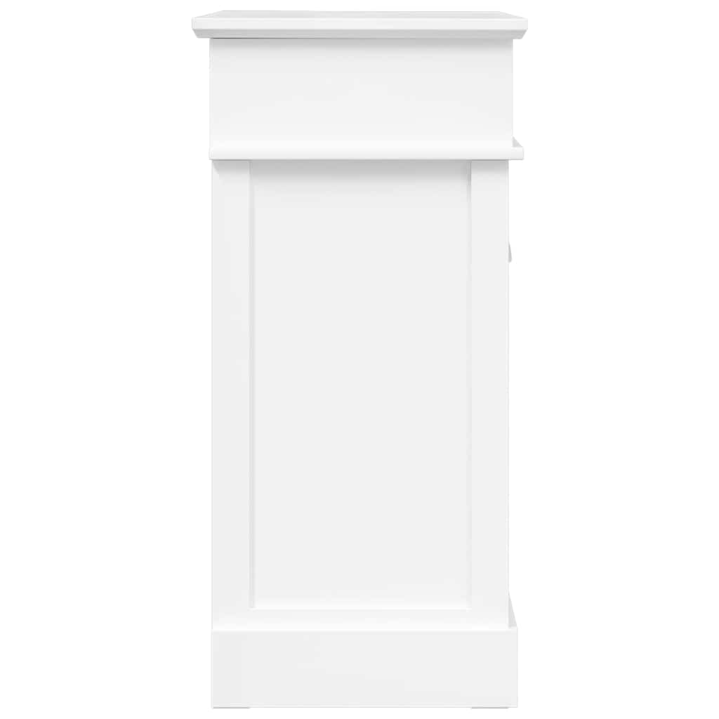 Zapatero de madera de Paulownia blanco 50x28x58 cm