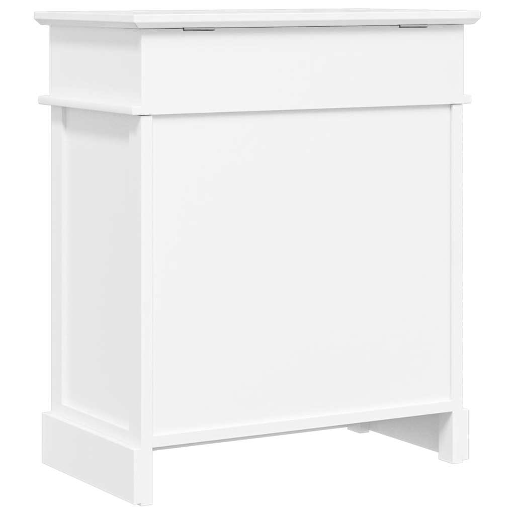 Zapatero de madera de Paulownia blanco 50x28x58 cm