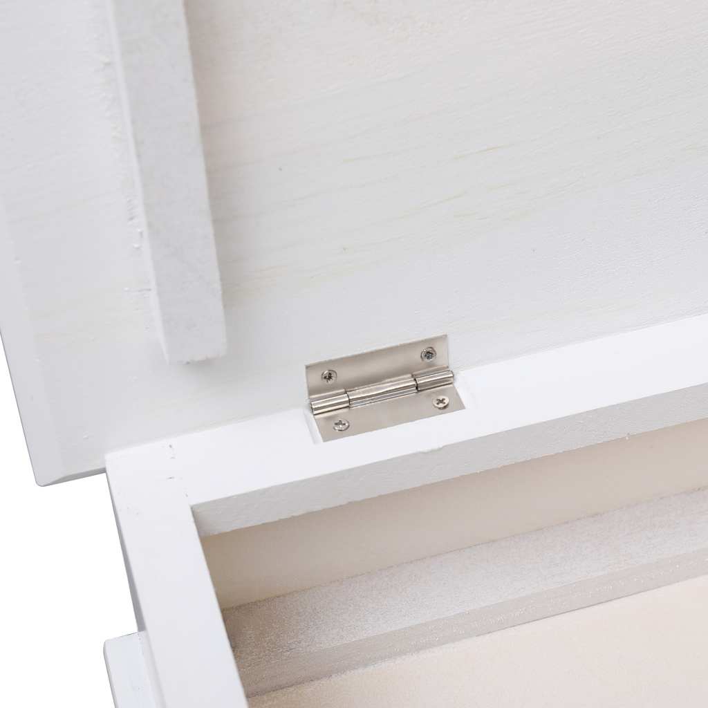 Zapatero de madera de Paulownia blanco 50x28x58 cm
