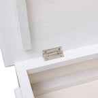 Zapatero de madera de Paulownia blanco 50x28x58 cm