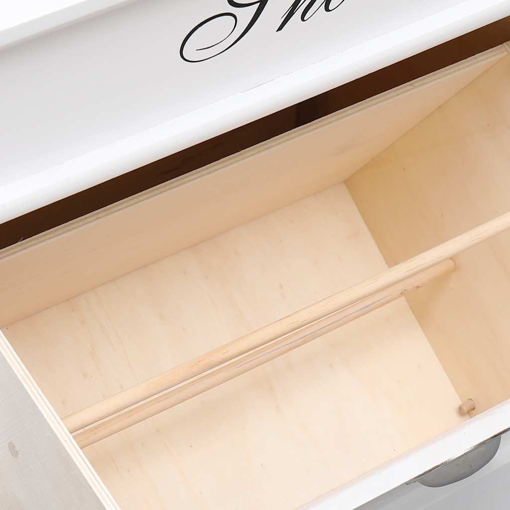 Zapatero de madera de Paulownia blanco 50x28x58 cm