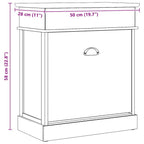 Zapatero de madera de Paulownia blanco 50x28x58 cm