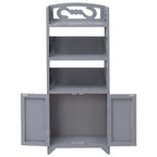 Mueble de baño madera de paulownia gris 46x24x116 cm