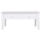 Mesa de centro de madera blanca 100x50x45 cm