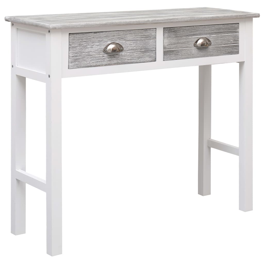 Mesa consola de madera blanco 90x30x77 cm