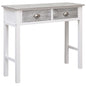 Mesa consola de madera blanco 90x30x77 cm