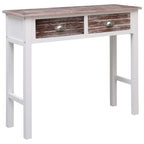 Mesa consola de madera blanco 90x30x77 cm