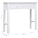 Mesa consola de madera blanco 90x30x77 cm