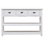Aparador de madera blanco envejecido 115x30x76 cm