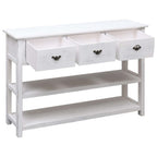 Aparador de madera blanco envejecido 115x30x76 cm