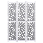 Biombo de 3 paneles madera maciza gris 105x165 cm