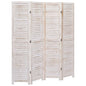 Biombo de 3 paneles madera maciza gris 105x165 cm