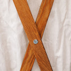 Cesto para colada plegable madera y tela color crema