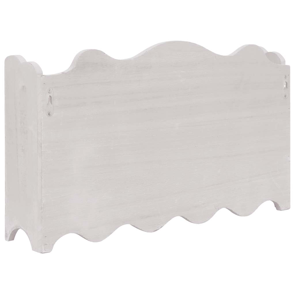 Perchero de pared de madera blanco 50x10x30 cm