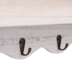 Perchero de pared de madera blanco 50x10x30 cm