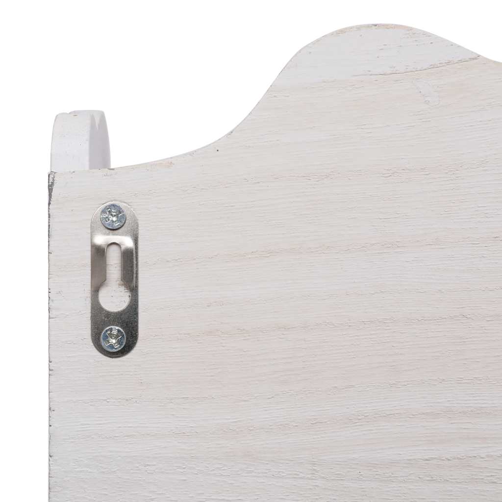 Perchero de pared de madera blanco 50x10x30 cm