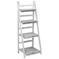 Soporte para plantas de 4 niveles madera gris 43x33x113 cm