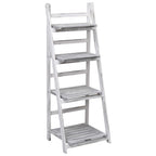 Soporte para plantas de 4 niveles madera gris 43x33x113 cm