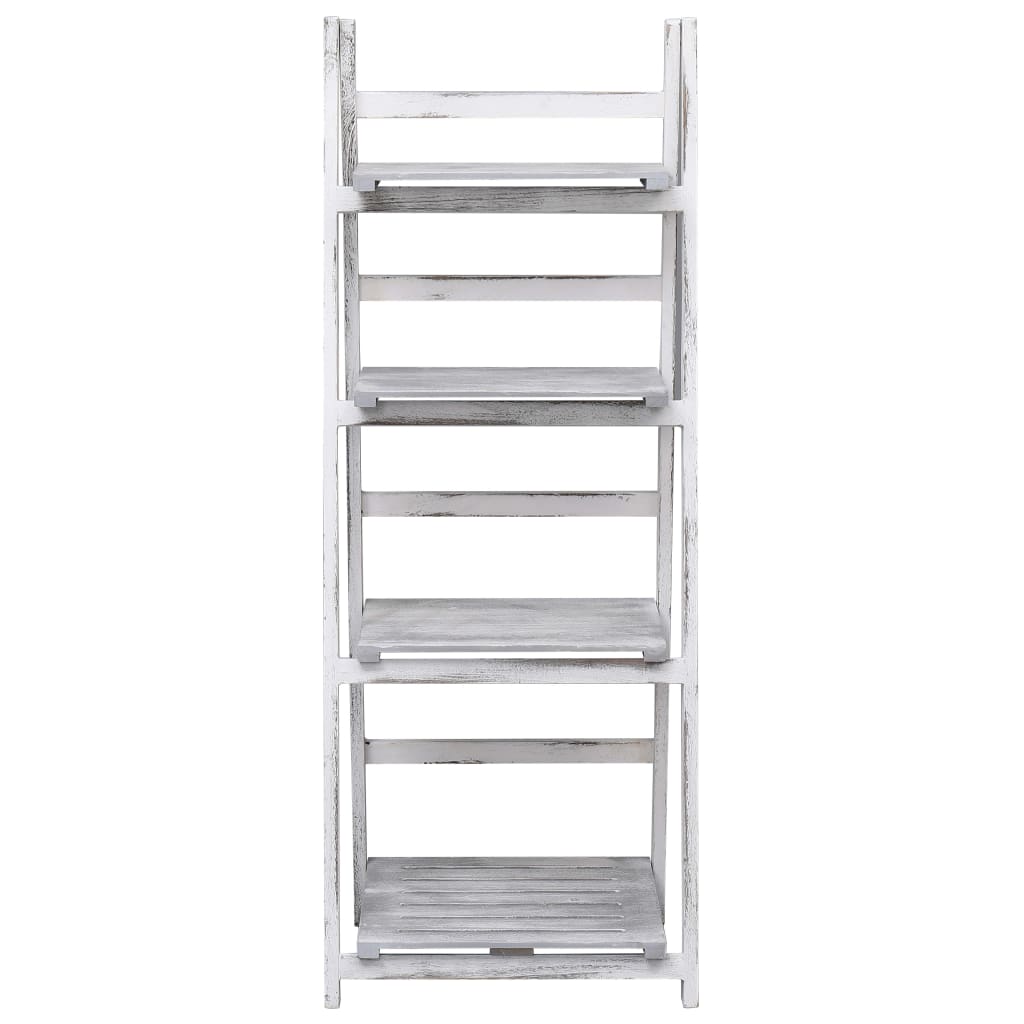 Soporte para plantas de 4 niveles madera gris 43x33x113 cm