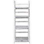 Soporte para plantas de 4 niveles madera gris 43x33x113 cm