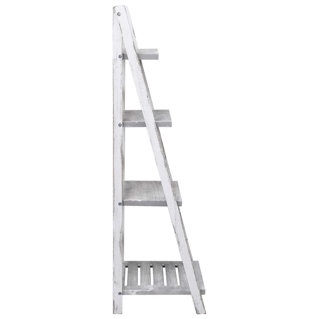Soporte para plantas de 4 niveles madera gris 43x33x113 cm