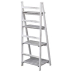 Soporte para plantas de 4 niveles madera gris 43x33x113 cm