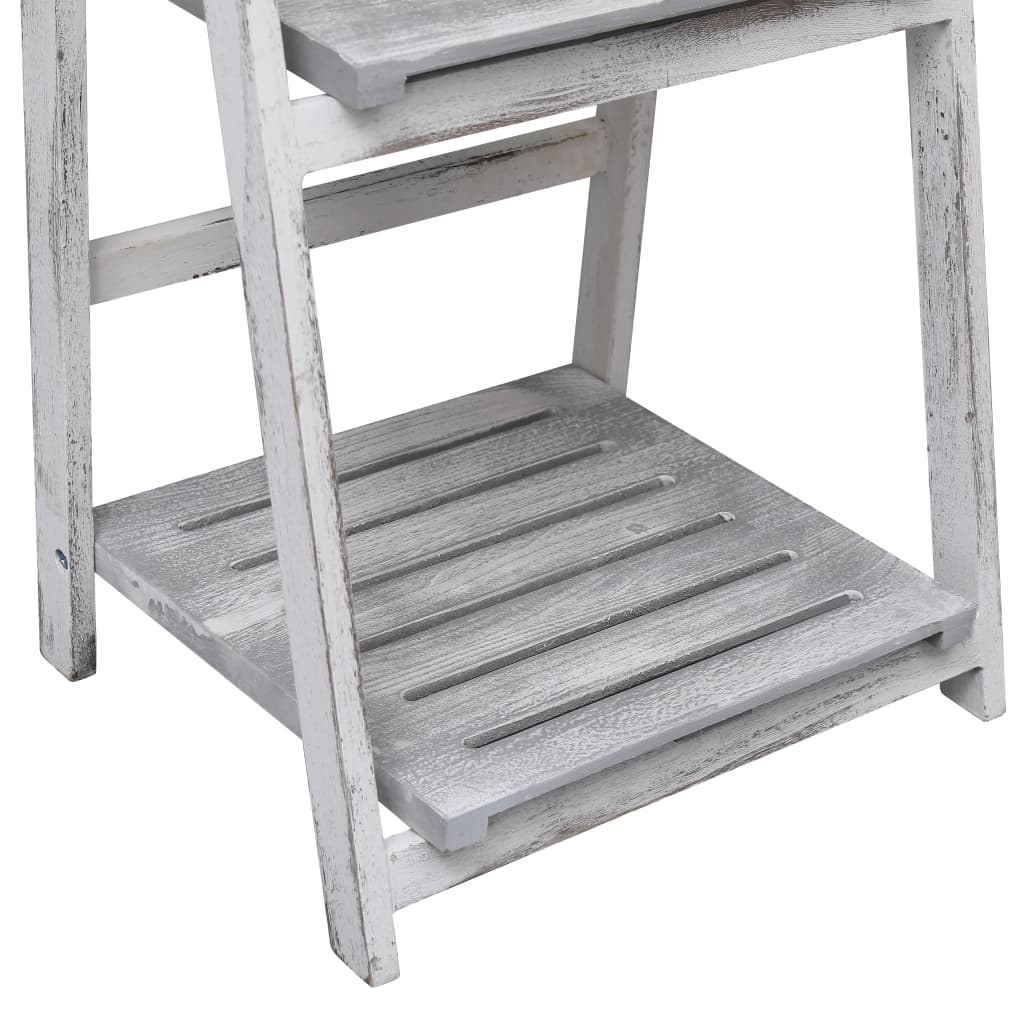 Soporte para plantas de 4 niveles madera gris 43x33x113 cm