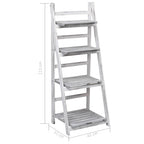 Soporte para plantas de 4 niveles madera gris 43x33x113 cm