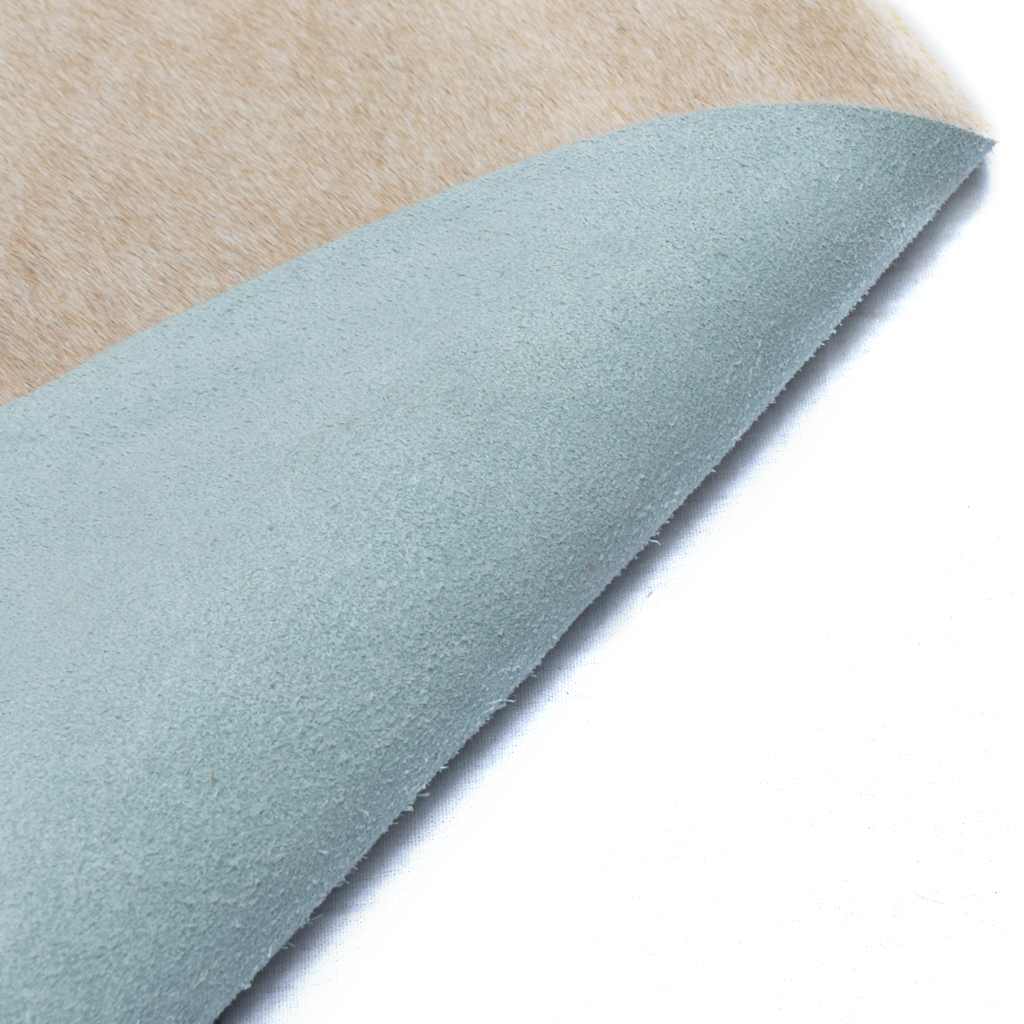 Alfombra de piel de vaca auténtica beige 150x170 cm