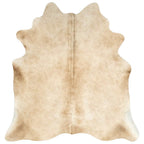 Alfombra de piel de vaca auténtica beige 150x170 cm