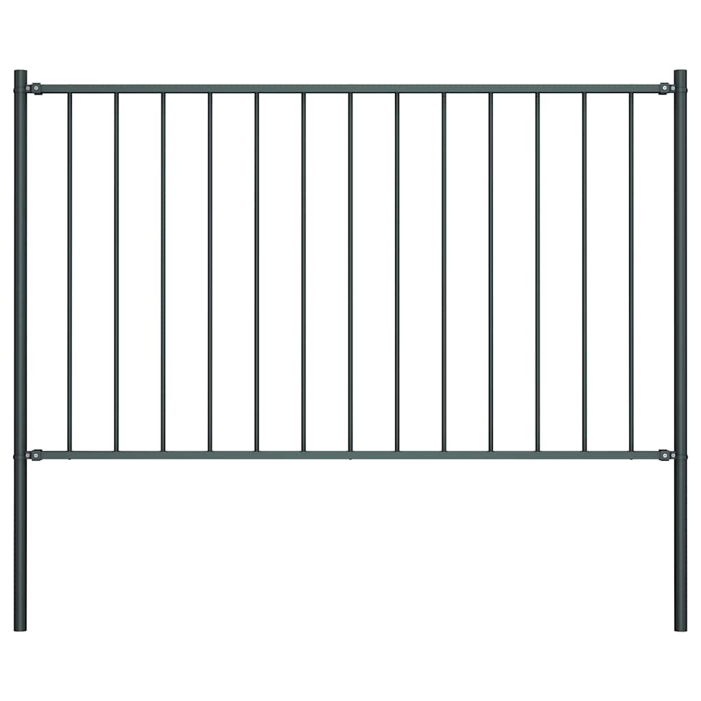 Panel de valla Woerden con postes de acero, 1,7 x 0,75 m, antracita