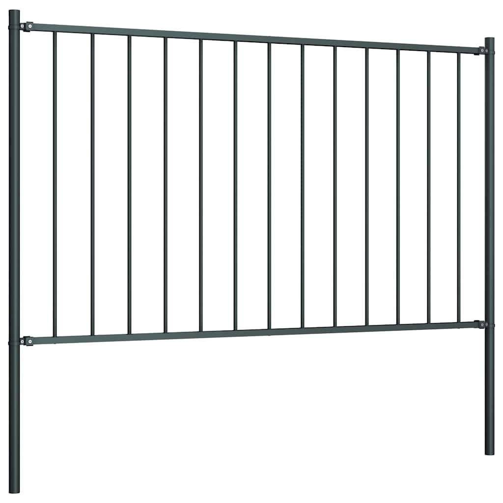 Panel de valla Woerden con postes de acero, 1,7 x 0,75 m, antracita