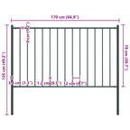 Panel de valla Woerden con postes de acero, 1,7 x 0,75 m, antracita