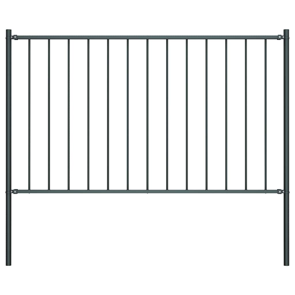 Panel de valla Woerden con postes de acero, 1,7 x 0,75 m, antracita