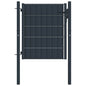 Puerta de valla de PVC y acero 100 x 100 cm antracita
